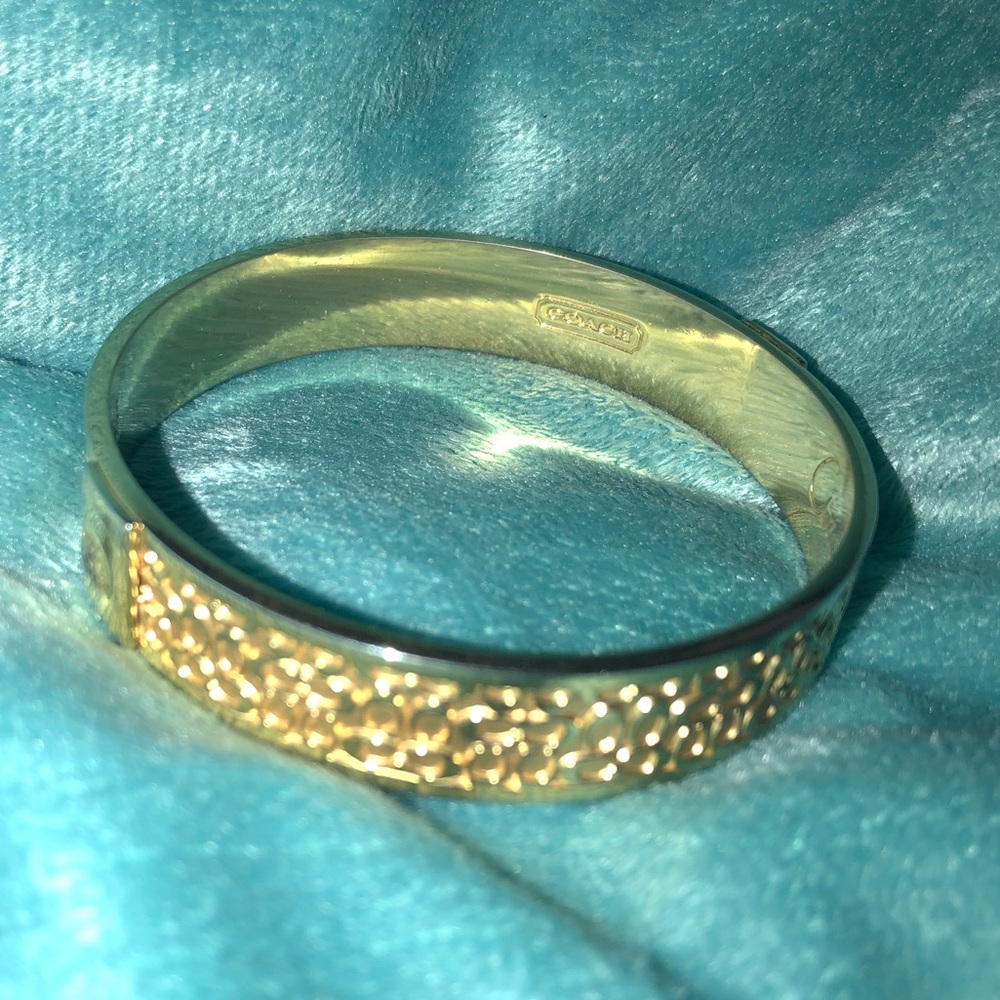 Coach Signature “C” Bangle Gold Tone Bracelet